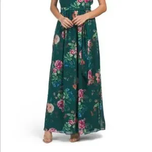 Eliza J Dresses | Eliza J Halter Emerald Floral Maxi Dress! Nwt! Sz 6 | Color: Green | Size: 6 | Amgeneral32'S Closet